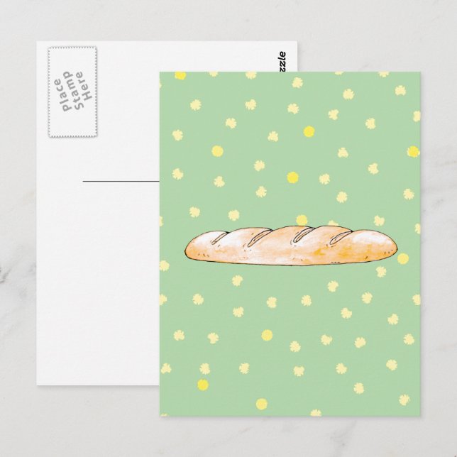 Carte Postale pain baguette français (Devant / Derrière)