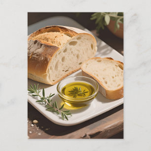 Carte Postale Pain de campagne au levain Huile d'olive