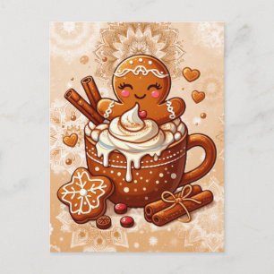 Carte Postale Pain d'épices, café chaud et café chaud Retraite d
