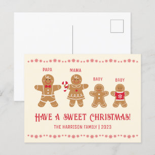 Carte Postale Pain d'épices Homme Cookies Nom Noël doux