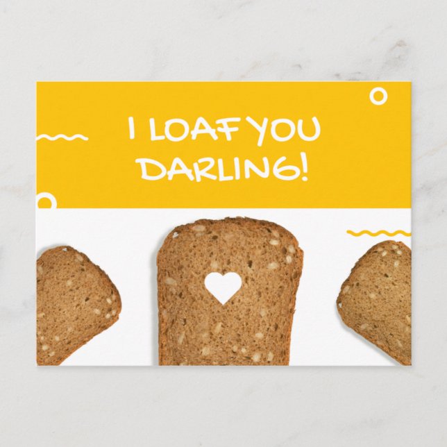 Carte Postale Pain grillé jaune amusant Fromageux (Devant)