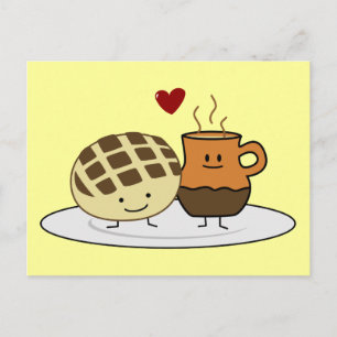 Carte Postale Pain sucré Chocolat chaud Pan confiture mexicaine 