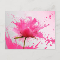 Paint Splatter Abstrait Fleur Rose