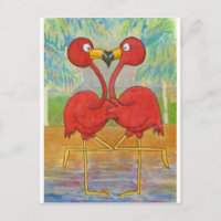 Paire de Flamant rose rose lunatique sur Beach Isl