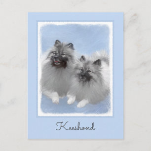 Carte Postale Paire de Keeshond - Peinture originale d'animaux d