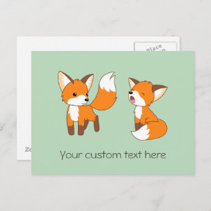 Carte Postale Paire de mignons petits renards