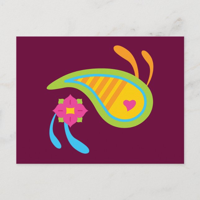 Carte Postale Paisley Fun (Devant)