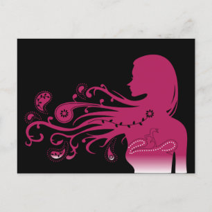 Carte Postale paisley rose