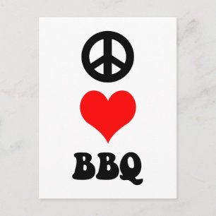 Carte Postale Paix Amour BBQ