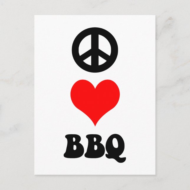 Carte Postale Paix Amour BBQ (Devant)