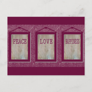 Carte Postale Paix amour bonheur