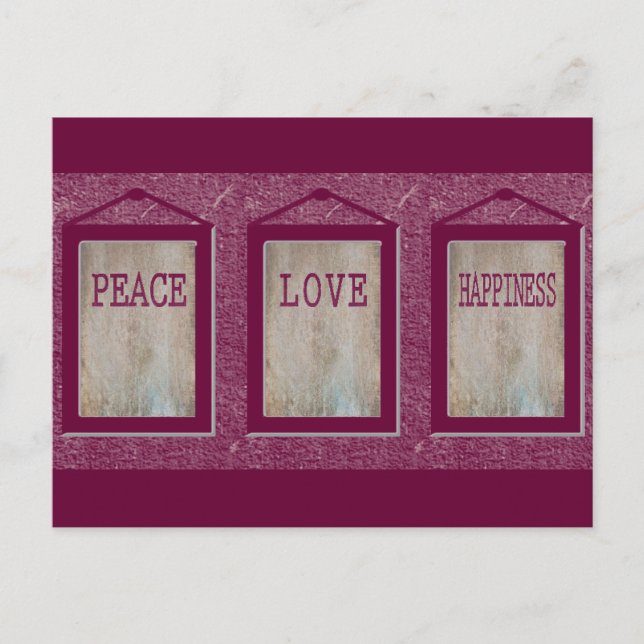 Carte Postale Paix amour bonheur (Devant)