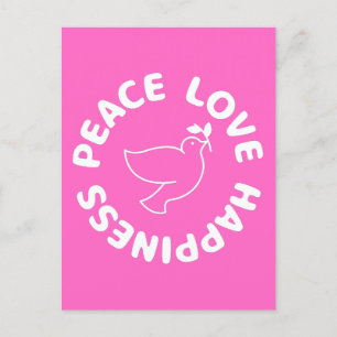 CARTE POSTALE PAIX AMOUR BONHEUR