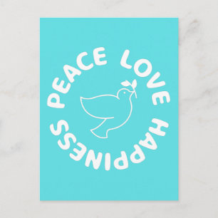 CARTE POSTALE PAIX AMOUR BONHEUR
