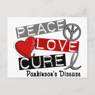 CARTE POSTALE PAIX AMOUR CURE PARKINSONS MALADIE