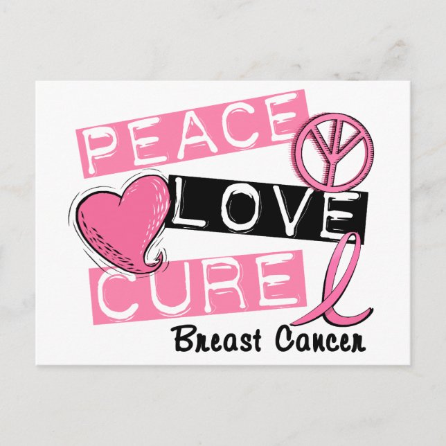 CARTE POSTALE PAIX AMOUR GUÉRISON CANCER DU SEIN (Devant)