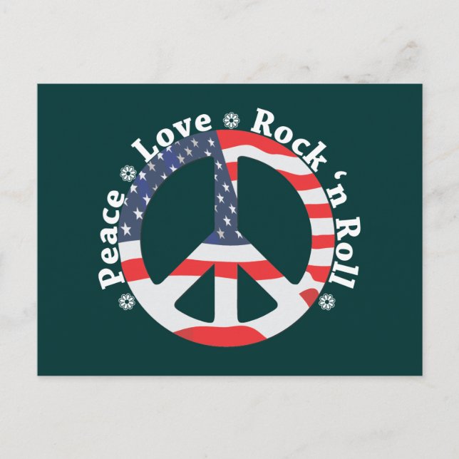 Carte Postale Paix, Amour, Rock n Roll (Devant)