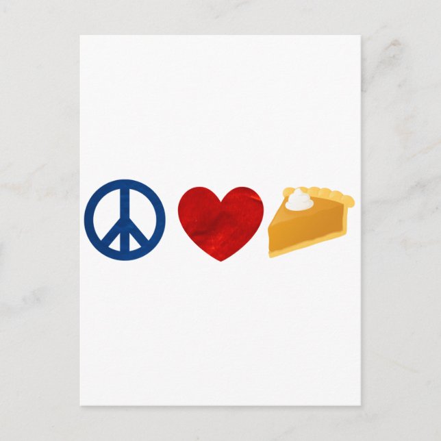 Carte Postale Paix, Amour, tarte Citrouille (Devant)