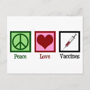 Carte Postale Paix Amour Vaccins