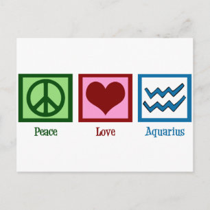 Carte Postale Paix Amour Verseau