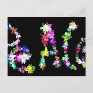 Carte Postale "PAIX" dans l'art des fleurs Imprimer