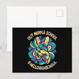 Carte Postale Paix dehors Milieu Bonjour Lycée Tie Dye 