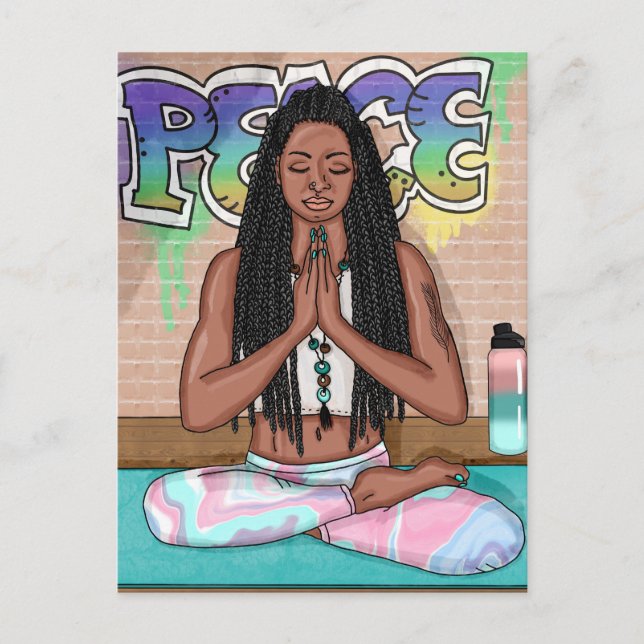 Carte Postale Paix et méditation Art urbain (Devant)