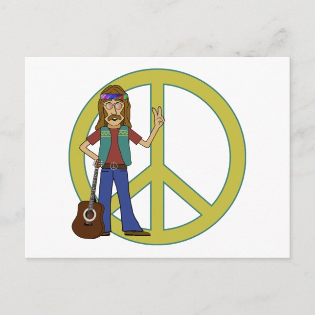 Carte Postale Paix hippie (Devant)