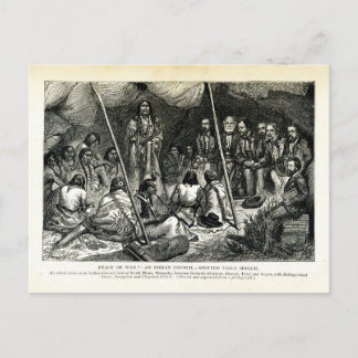 Carte Postale Paix ou guerre - Conseil indien tenu à North Platt