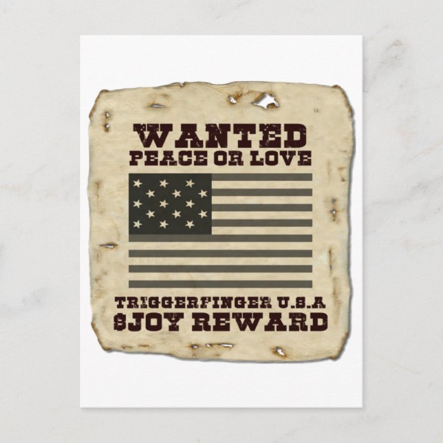 Carte Postale Paix Recherchée (Devant)