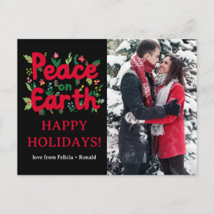 Carte Postale PAIX SUR LA TERRE FÊTES Noël PHOTO PERSONNALISÉE