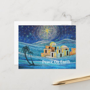 Carte Postale Paix sur Terre Bethléem Star Noël