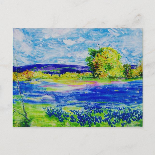 Carte Postale paix sur terre Bluebonnet Fields (Devant)