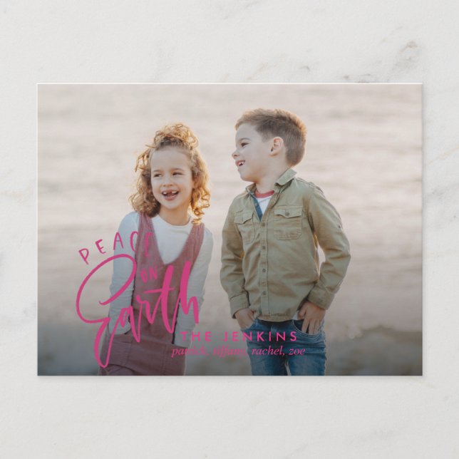 Carte Postale Paix sur terre | Magenta | Noël (Devant)