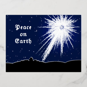 Carte postale Paix sur Terre Noël avec Foil