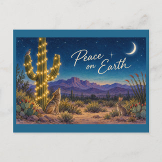 Carte Postale Paix sur Terre - Paysage désertique et faune