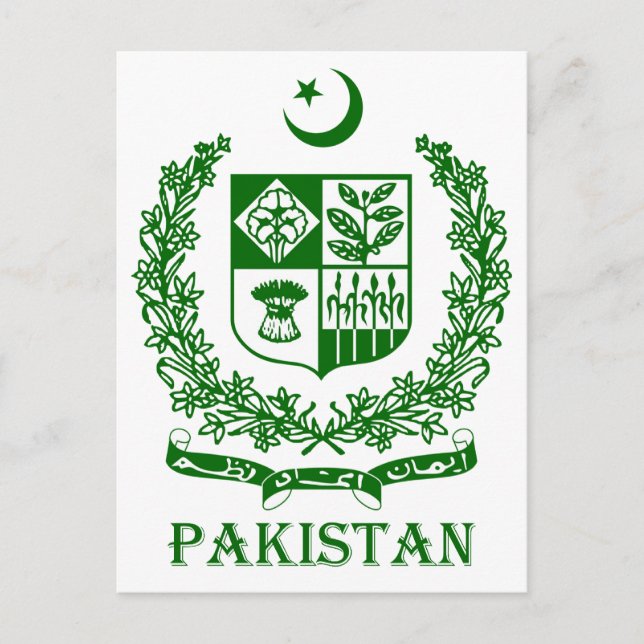 Carte Postale PAKISTAN - emblème/blason/drapeau/symbole (Devant)
