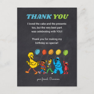 Carte Postale Pal de rue Sésame   Ballons d'anniversaire - Merci
