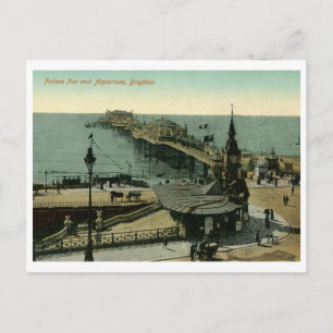 Carte Postale Palace Pier & Aquarium, Brighton Angleterre Vintag