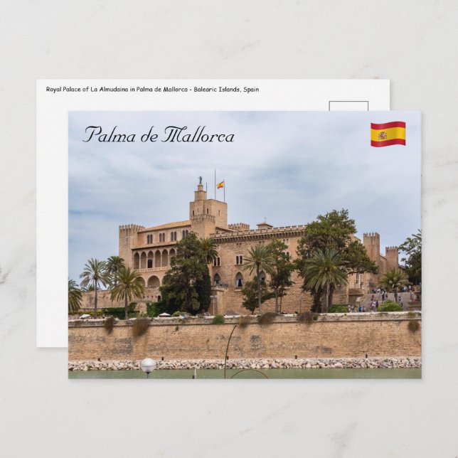 Carte Postale Palais de l'Almudaina à Palma de Majorque (Devant / Derrière)