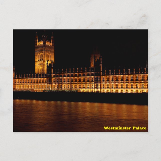 Carte Postale Palais de Westminster la nuit (Devant)