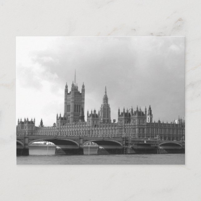 Carte Postale Palais noir et blanc de Westminster (Devant)