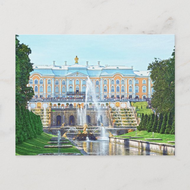 Carte Postale Palais Peterhof Grand Cascade, Russie (Devant)