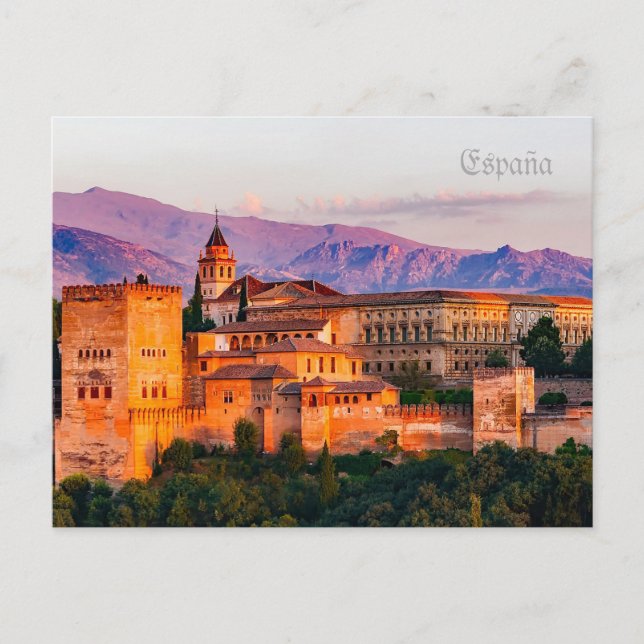 Carte Postale palais postal Carlos V en Granada - España (Devant)