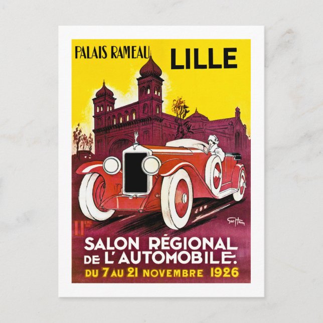 Carte Postale Palais Rameau - Lille - Annonce automobile - 1926 (Devant)