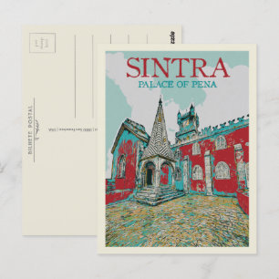Carte Postale Palais Sintra de Pena illustration, Portugal