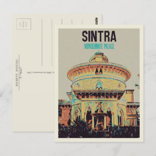 Carte Postale Palais Sintra Monserrate illustration Portugal