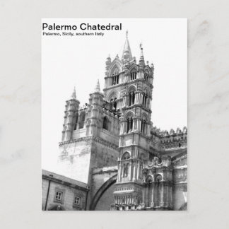 Carte postale Palermo Chatedral noir et blanc