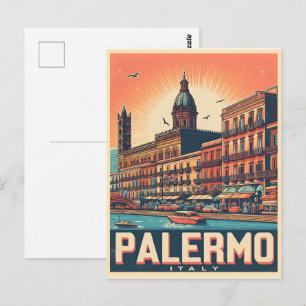 Carte Postale Palermo sicile italien cadeaux souvenir vintage