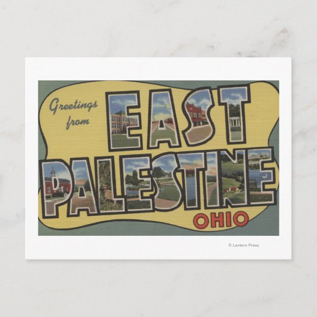 Carte Postale Palestine de l'Est, Ohio - Scènes de grandes lettr (Devant)